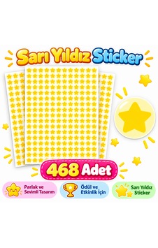 468'li Sarı Yıldız Sticker Ödül Etiketi 468'li Sarı Yıldız Sticker Ödül Etiketi