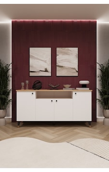 Lüks Konsol Tv Ünitesi %100 Mdf Salon Ve Yemek Odası Ünitesi Knsl02 Beyaz - Karına