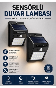 Mey İthalat Solar Sensörlü Duvar Lambası Bahçe Lamba 20 Led Işık Diğer Mey İthalat Solar Sensörlü Duvar Lambası Bahçe Lamba 20 Led Işık Diğer