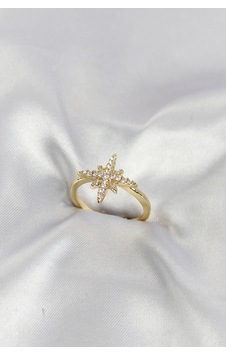 Pirinç Gold Renk Kutup Yıldızı Model Zirkon Taşlı Kadın Yüzük Çok Renkli Pirinç Gold Renk Kutup Yıldızı Model Zirkon Taşlı Kadın Yüzük Çok Renkli