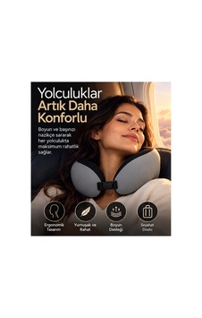 Seyahat Boyun Yastığı Hafızalı Süngerli Uçak, Otobüs Ve Araç İçin Ergonomik Boyun Destek Minderi Siyah - 931319316 Siyah Seyahat Boyun Yastığı Hafızalı Süngerli Uçak, Otobüs Ve Araç İçin Ergonomik Boyun Destek Minderi Siyah - 931319316 Siyah
