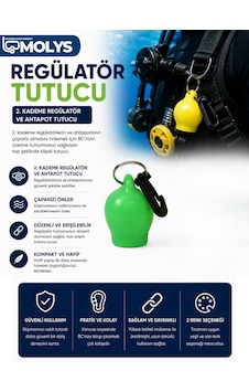 Ahtapot - 2. Kademe Regülatör Tutucu Neon Yeşil Ahtapot - 2. Kademe Regülatör Tutucu Neon Yeşil