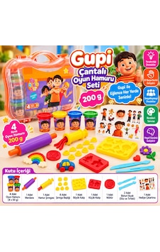 Arkhenx Gupi Çantalı Oyun Hamuru Seti 200 G Bzs1 Çok Renkli Arkhenx Gupi Çantalı Oyun Hamuru Seti 200 G Bzs1 Çok Renkli