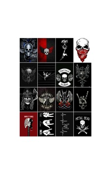 Rock'n Roll - Kurukafa Çoklu 16'lı Sticker Seti Diğer Rock'n Roll - Kurukafa Çoklu 16'lı Sticker Seti Diğer
