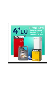 Filtron Renault Kadjar 1.2 Benzin Tce Filtre Bakım Seti Castrol Motor Yağlı (2015-2018) 4 Lü Filtron Renault Kadjar 1.2 Benzin Tce Filtre Bakım Seti Castrol Motor Yağlı (2015-2018) 4 Lü