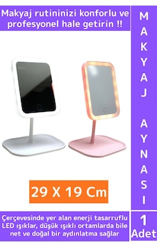 Premium Profesyonel Ev Kuaför Kullanım Hediyelik Şık Diktörgen Led Işıklı Makyaj Aynası 29 X 19 Cm Çok Renkli Premium Profesyonel Ev Kuaför Kullanım Hediyelik Şık Diktörgen Led Işıklı Makyaj Aynası 29 X 19 Cm Çok Renkli