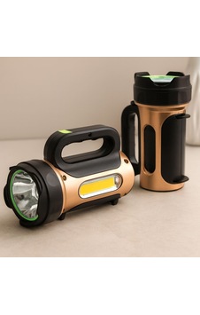 10w Solar & Usb Şarjlı 2in1 El Feneri - Renkli Smd Led