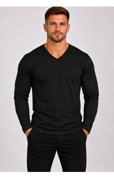 Axxel Erkek V Yaka Uzun Kollu T-shirt-d8004 Siyah Axxel Erkek V Yaka Uzun Kollu T-shirt-d8004 Siyah