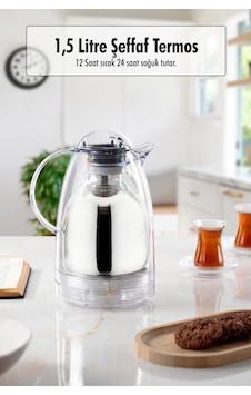 1.5 Lt Isı Yalıtımlı Çay Ve Soğuk Su Termosu Şeffaf 12 Saat Sıcak Tutar& İçi Camdır 10 Oz - Altın - 50 Adet 1.5 Lt Isı Yalıtımlı Çay Ve Soğuk Su Termosu Şeffaf 12 Saat Sıcak Tutar& İçi Camdır 10 Oz - Altın - 50 Adet