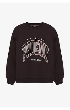 Quzu 01242 Arizona Baskılı Oversize Kadın Sweatshirt Kahve Quzu 01242 Arizona Baskılı Oversize Kadın Sweatshirt Kahve