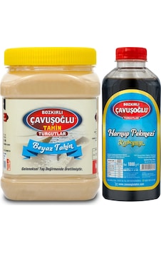 Bozkırlı Çavuşoğlu Kepeksiz Beyaz Tahin 930 G + Keçiboynuzu Harnup Pekmezi 1 KG Bozkırlı Çavuşoğlu Kepeksiz Beyaz Tahin 930 G + Keçiboynuzu Harnup Pekmezi 1 KG