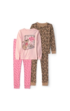 Carter's Kız Çocuk 4'lü Baskılı Pijama Takımı Renkli 3w133410
