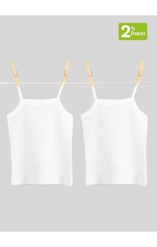 Blackspade Kız Çocuk Atlet 2li Paket 1296 - Beyaz Blackspade Kız Çocuk Atlet 2li Paket 1296 - Beyaz