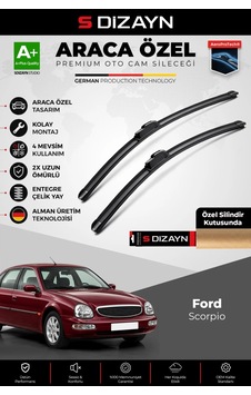 S-dizayn Ford Scorpio Ön Cam Silecek Seti 1985-1998 Premium Araca Özel 50-50 Cm A+ Kalite Aocs-1955
