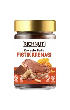 Kakaolu Ballı Fıstık Kreması Şeker, Katkı, Koruyucu İçermez 300 Gr Kakaolu Ballı Fıstık Kreması Şeker, Katkı, Koruyucu İçermez 300 Gr