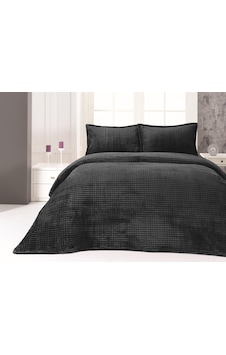 Merinos Modern Line 3 Parça Çift Kişilik Battaniye Seti - Koyu Gri Merinos Modern Line 3 Parça Çift Kişilik Battaniye Seti - Koyu Gri