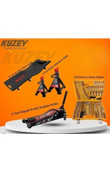 3 Ton Kriko Set + 216 Parça Lokma Takımı 3 Ton Kriko Set + 216 Parça Lokma Takımı
