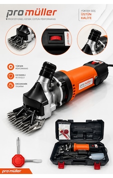 Pro Müller Profesyonel Çelik Şanzumanlı Bakır Sargılı Isınmaz Motor Çift Soğutmalı Sistem Koyun Kırkma Makinesi Pro Müller Profesyonel Çelik Şanzumanlı Bakır Sargılı Isınmaz Motor Çift Soğutmalı Sistem Koyun Kırkma Makinesi