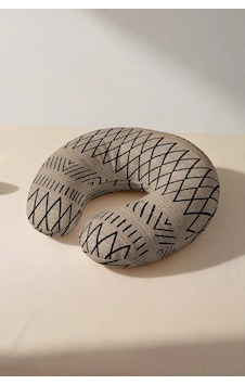 Etnik Geometrik Desen Ergonomik Boyun Yastığı-afrikan Tarzı Bej Siyah Yumuşak Seyahat Yastığı Pastel Yağmur Şampanya