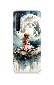 Realme Xt Uyumlu Ay Üzerinde Hayalci Kız Desenli Silikon Kılıf Çok Renkli Realme Xt Uyumlu Ay Üzerinde Hayalci Kız Desenli Silikon Kılıf Çok Renkli