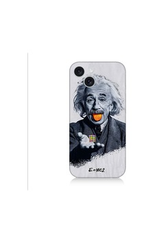 Apple Uyumlu iPhone 15 Plus Einstein Ve Küp Desenli Silikon Kılıf Silikon Apple Uyumlu iPhone 15 Plus Einstein Ve Küp Desenli Silikon Kılıf Silikon