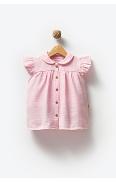 By Bubbles Müslin Bebe Yaka Kız Bebek Elbise Pembe By Bubbles Müslin Bebe Yaka Kız Bebek Elbise Pembe