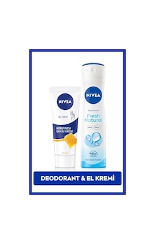 Nivea Fresh Natural 48 Saat Kadın Sprey Deodorant 150 ML + Nemlendirici ve Koruyucu El Bakım Kremi 75 ML Nivea Fresh Natural 48 Saat Kadın Sprey Deodorant 150 ML + Nemlendirici ve Koruyucu El Bakım Kremi 75 ML