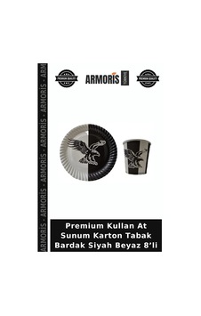Premium Kullan At Sunum Karton Tabak Bardak Siyah Beyaz 8 Li Diğer Premium Kullan At Sunum Karton Tabak Bardak Siyah Beyaz 8 Li Diğer