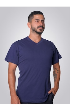 Lukitus Pamuklu V Yaka Kısa Kol Erkek T-shirt Lacivert Lukitus Pamuklu V Yaka Kısa Kol Erkek T-shirt Lacivert