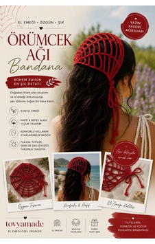 Örümcek Ağı Motifli Bandana Kırmızı Kırmıızı Örümcek Ağı Motifli Bandana Kırmızı Kırmıızı