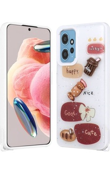 Xiaomi Redmi Note 12 4g Kılıf Parlayan Simli Kabartma Figürlü Zore Cevze Kapak Beyaz Xiaomi Redmi Note 12 4g Kılıf Parlayan Simli Kabartma Figürlü Zore Cevze Kapak Beyaz