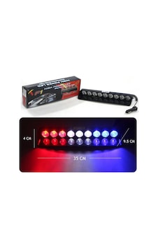 Flaş Led Çakarlı 27W Kırmızı-Beyaz-Mavi 8 Fonksiyonlu / Lapa175