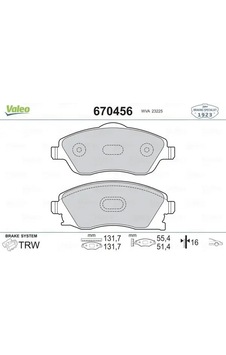 Opel Corsa C On Fren Balatasi 1.4 Twinport 2004-2006 Valeo 670456 Opel Corsa C On Fren Balatasi 1.4 Twinport 2004-2006 Valeo 670456