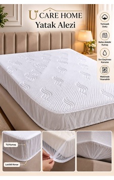 Su Geçirmez Kaymaz Kırışmaz Fitted Tül Lastikli Paketli Premium Yatak Alezi Beyaz - 943706069 Beyaz
