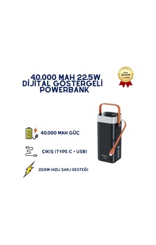 Pw-142 40.000 Mah Powerbank 22.5w Hızlı Şarjlı Dijital Ekranlı Taşınabilir Şarj Cihazı-1635 Diğer