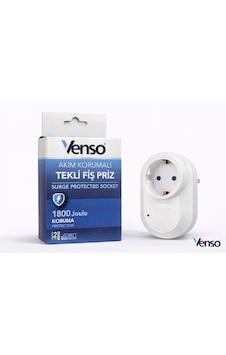Venso Akım Korumalı Tekli Fiş Priz 1800 Joule