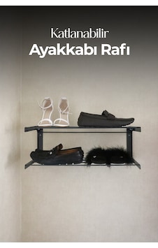 Çok Amaçlı Katlanabilir Ayakkabı Rafı - 60x45 Cm - Gri
