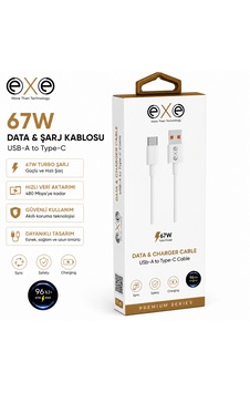 Exe 67w Usb-a To Type-c Hızlı Şarj Ve Data Kablosu 0 Exe 67w Usb-a To Type-c Hızlı Şarj Ve Data Kablosu 0