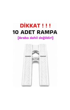 1:64 Ölçek Araba Rampası - Beyaz - Lastik İzli - 10 Adet 1:64 Ölçek Araba Rampası - Beyaz - Lastik İzli - 10 Adet