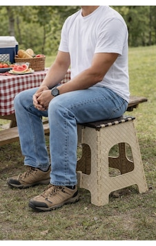 Taşınabilir Katlanır Tabure Büyük Boy Sandalye 4 Adet Gri - 820085584 Gri