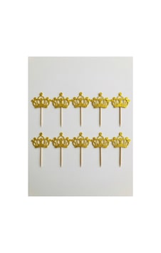 Taç Gold Sarı Simli Cupcake Kürdanı Doğum Günü Parti Ve Pasta Süsü 10 Lu 5cm Taç Gold Sarı Simli Cupcake Kürdanı Doğum Günü Parti Ve Pasta Süsü 10 Lu 5cm