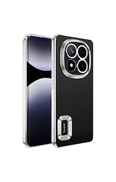 Xiaomi Redmi Note 14 Pro 4g Kılıf Kamera Korumalı Logo Gösteren Zore Omega Kapak Gümüş Xiaomi Redmi Note 14 Pro 4g Kılıf Kamera Korumalı Logo Gösteren Zore Omega Kapak Gümüş
