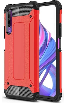 Kilifone - Huawei Uyumlu P Smart Pro 2019 Stk-l21 - Kılıf Çift Katman Zırh Tank Crash Military Kapak - Kırmızı Kilifone - Huawei Uyumlu P Smart Pro 2019 Stk-l21 - Kılıf Çift Katman Zırh Tank Crash Military Kapak - Kırmızı