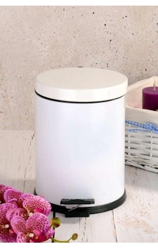Metal 5 Litre Pedallı Çöp Kovası Beyaz Metal 5 Litre Pedallı Çöp Kovası Beyaz