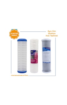 Aqua Plus Daire Girişi Su Arıtma Tortu Tip Yedek Filtresi 3 lü Filtre Aqua Plus Daire Girişi Su Arıtma Tortu Tip Yedek Filtresi 3 lü Filtre