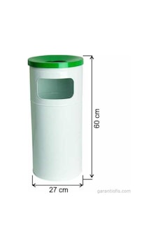 Garanti Metal 1105-BT Boyalı Bahçe Tipi Çöp Kovası (34 Litre)