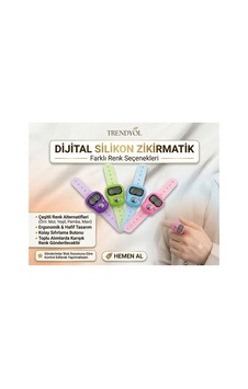 Zümra Kına Malzemeleri Dijital Silikon Zikirmatik - Zengin Renk Seçenekleri Yeşil Yeşil Zümra Kına Malzemeleri Dijital Silikon Zikirmatik - Zengin Renk Seçenekleri Yeşil Yeşil