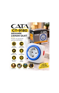 Ct-9180 Mekanik Zaman Ayarlı Priz 16a 3680w 24 Saat Programlanabilir Zaman Saati Ct-9180 Mekanik Zaman Ayarlı Priz 16a 3680w 24 Saat Programlanabilir Zaman Saati