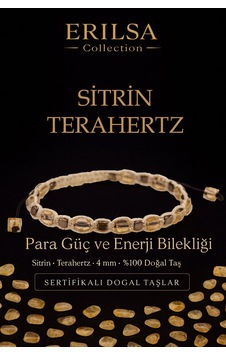 Sertifikalı Para Güç Ve  Bilekliği Sitrin Ve Terahertz Do Çok Renkli