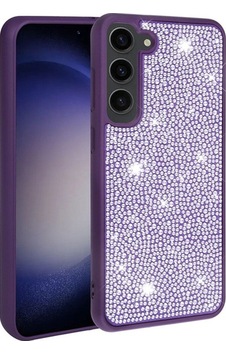 Galaxy S23 Plus Kılıf Parlak Taşlı Tasarım Zore Ston Kapak Derin Mor Galaxy S23 Plus Kılıf Parlak Taşlı Tasarım Zore Ston Kapak Derin Mor